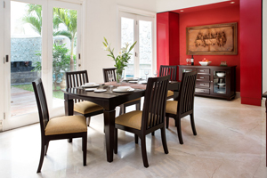 The Richmond Collection is suitable for those who prefers a bit of curve in their design. This collection can break off the bulk of the other designs paired to it thanks to its curves.
<br>
<br> Items:
<br> 6-seater Dining Table (180W x 100D x 76H cm)
<br> Chairs
<br> Sideboard/Crockery Cabinet (150W x 45D x 90H cm)
