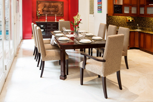 The Urban Collection fuses urban contemporary design with a bit of an Asian flare. Clean lines meet simple angular ones to create a modern yet tasteful ambiance. 
<br>
<br>Items:
<br>  Dining Table available in a 6 seater (180Wx110Dx76H cm) and 8 seater (210Wx120Dx76H cm)
<br>  Fully Upholstered Chairs & Armchairs
<br>  Sideboard/Crockery Cabinet (160Wx53Dx90H cm)