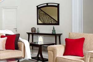 The Richmond Console & Mirror set offers Asian-influenced design. It comes with a handy shelf at the bottom.
<br> Size: 160x41x76 cm